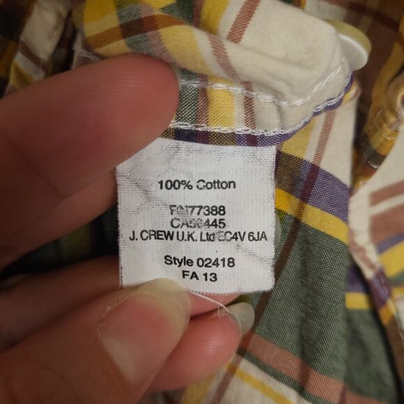 Vintage J.Crew Men's Long Sleeve Button-Down Shirt Size Medium Plaid EUC - Picture 5 of 9